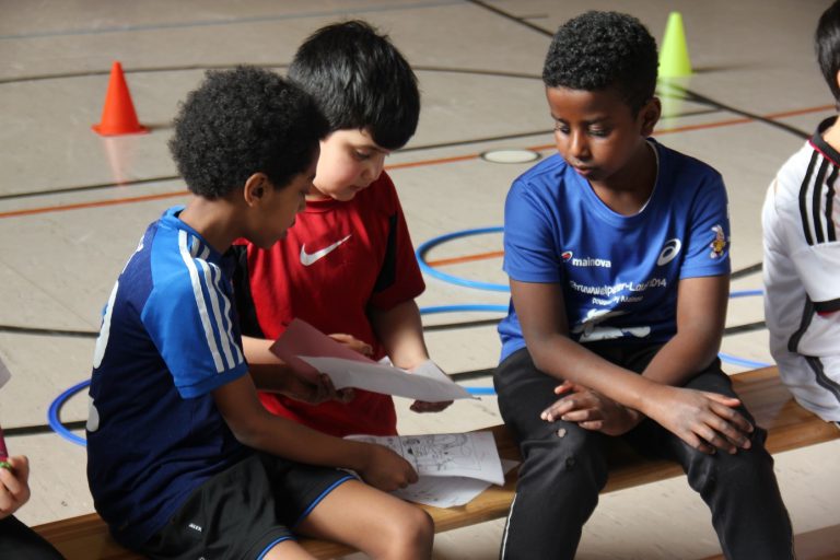 Photo: Participants of “Football meets culture” combining football training with education © LitCam