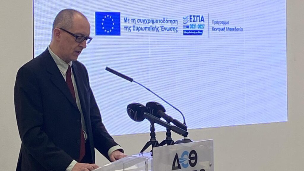 Giovanni Hoepli speaking in Thessaloniki