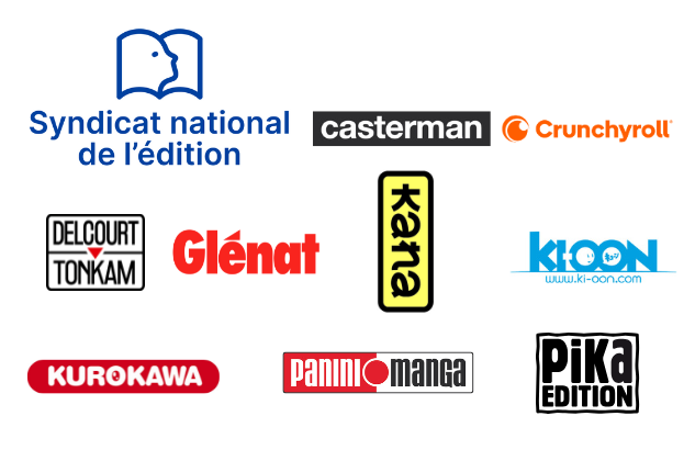 Logo composite of companies involved in the court case to block access to Japscan