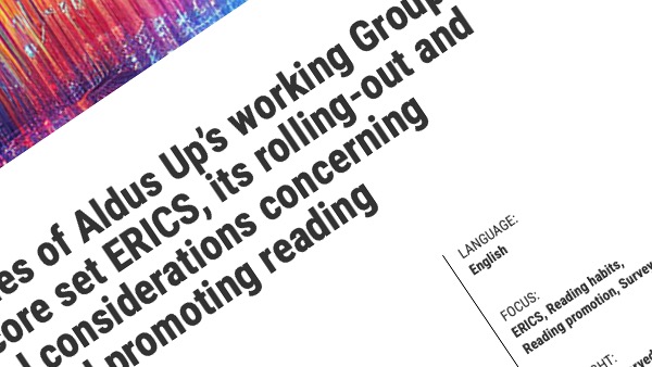 Screen crop from Aldus Up webpage rotated at 45 degree angle