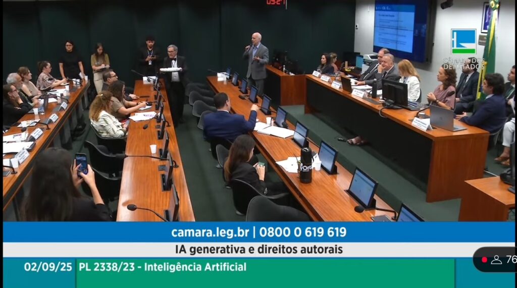 Dante Cid SNEL speaking at the Special Commission on AI in September 25