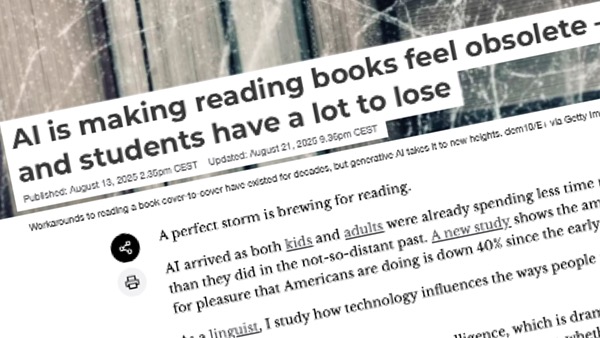 Screenshot from Article by Naomi Baron on AI and reading